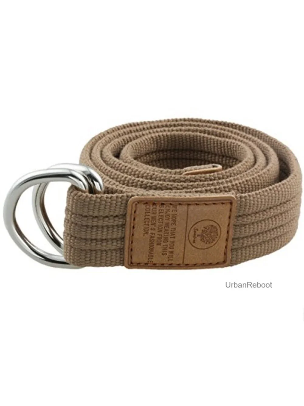 Canvas Belt for Men with D-Ring Buckle, Fully Adjustable, 1.25